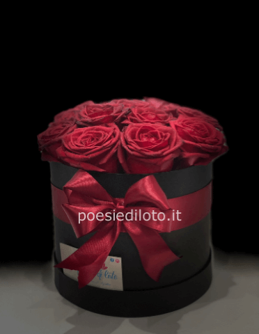 box floreale con rose rosse ,