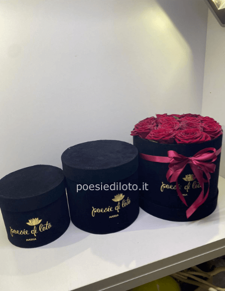 box floreale CON ROSE ROSSE 