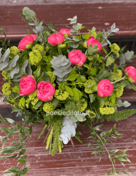 BOUQUET peonie rosa 