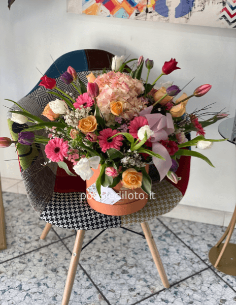 Box floreale misura media colores arancione 